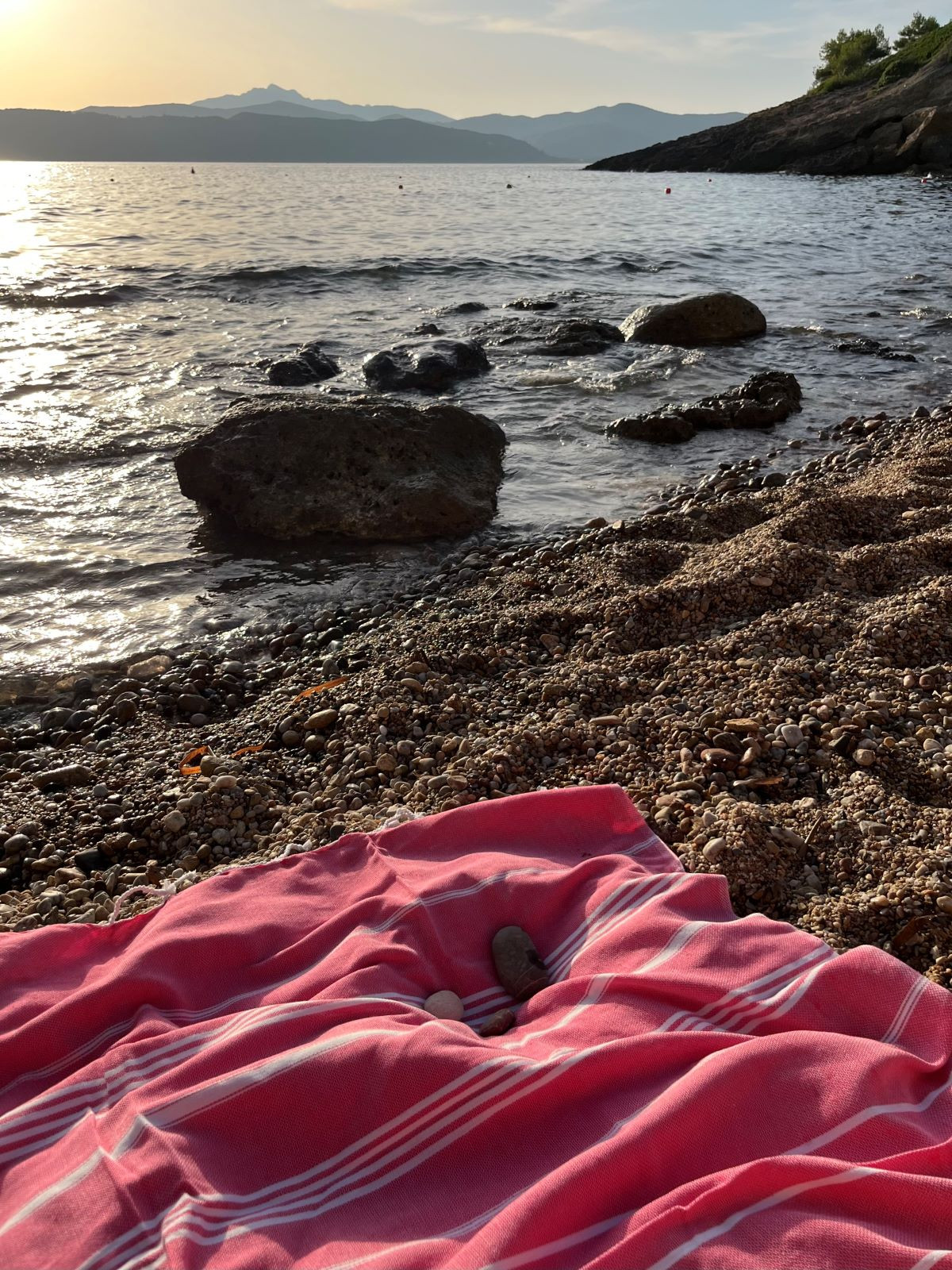 Hammamhåndkle XL - Ruby Red/White - Linneas Hage
