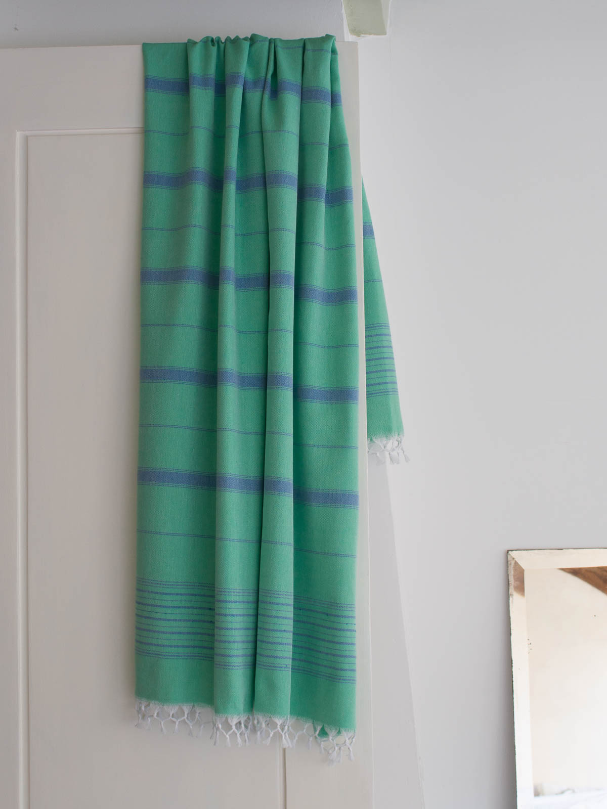 Ege Hammamhåndkle L - Jade Green/Ocean Blue - Linneas Hage