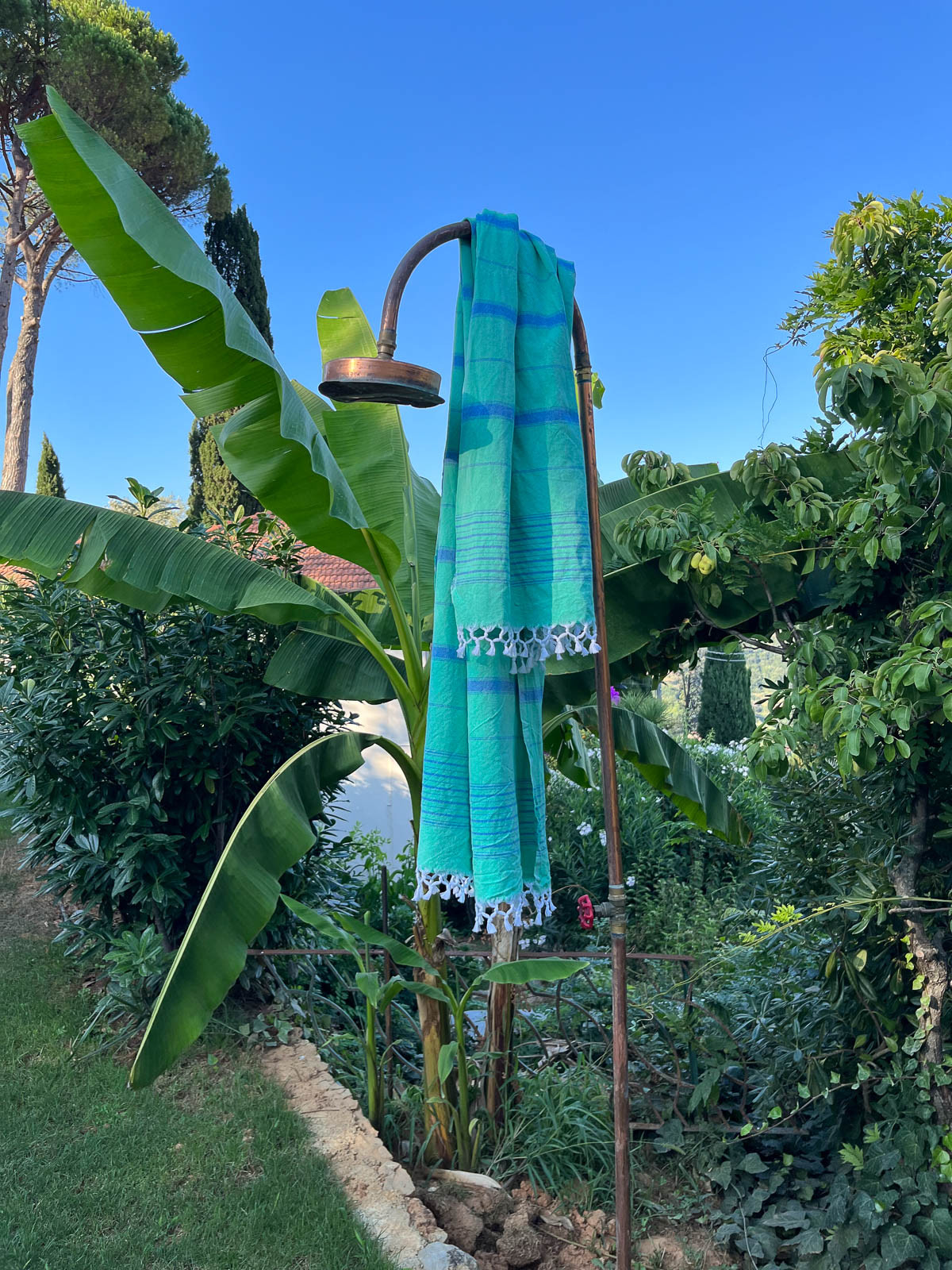 Ege Hammamhåndkle L - Jade Green/Ocean Blue - Linneas Hage