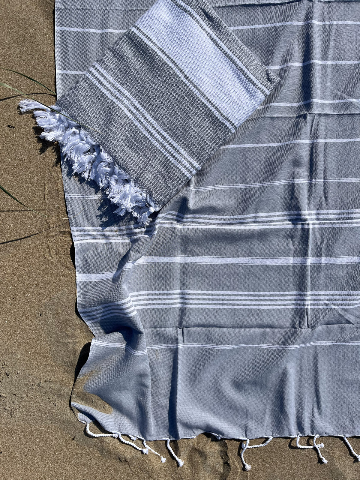 Hammamhåndkle XL - Grey/White - Linneas Hage