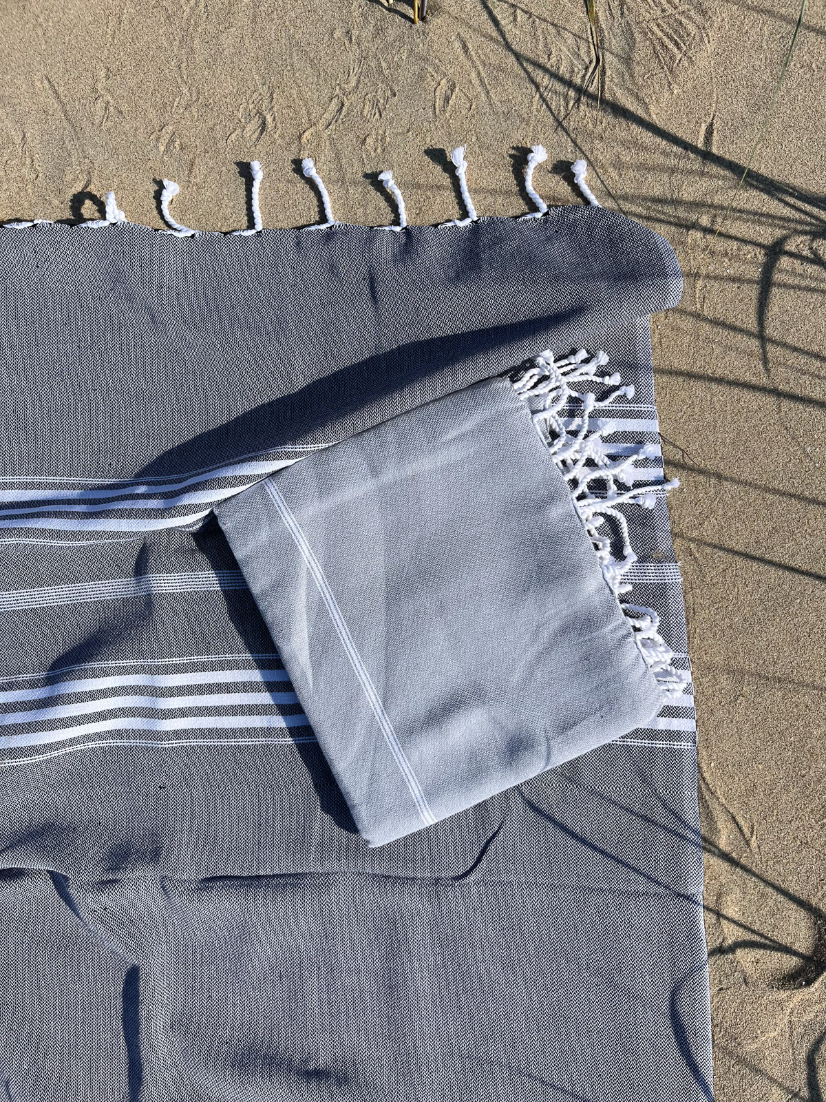 Hammamhåndkle XL - Grey/White - Linneas Hage