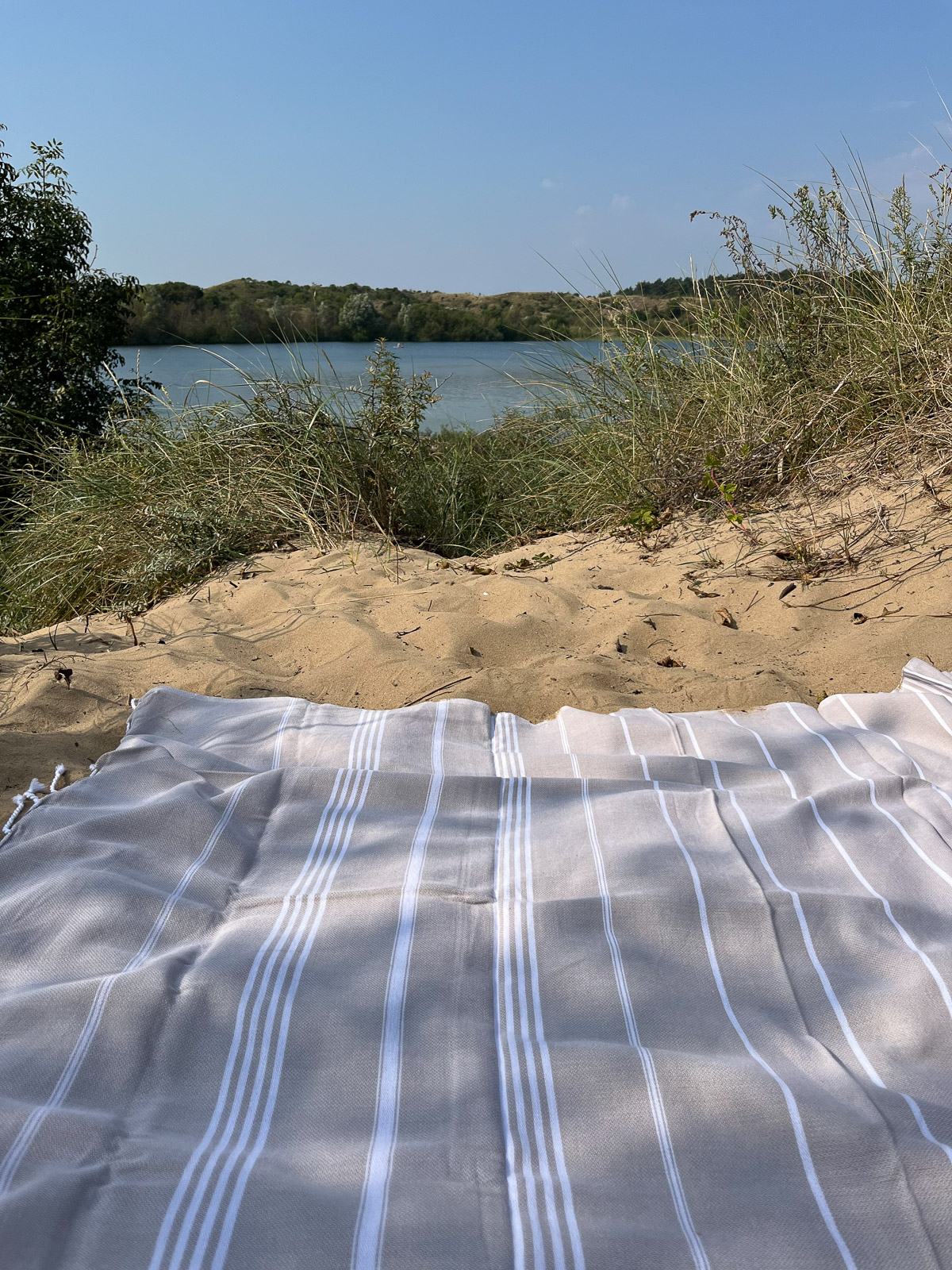 Hammamhåndkle XL - Grey-Beige/White - Linneas Hage