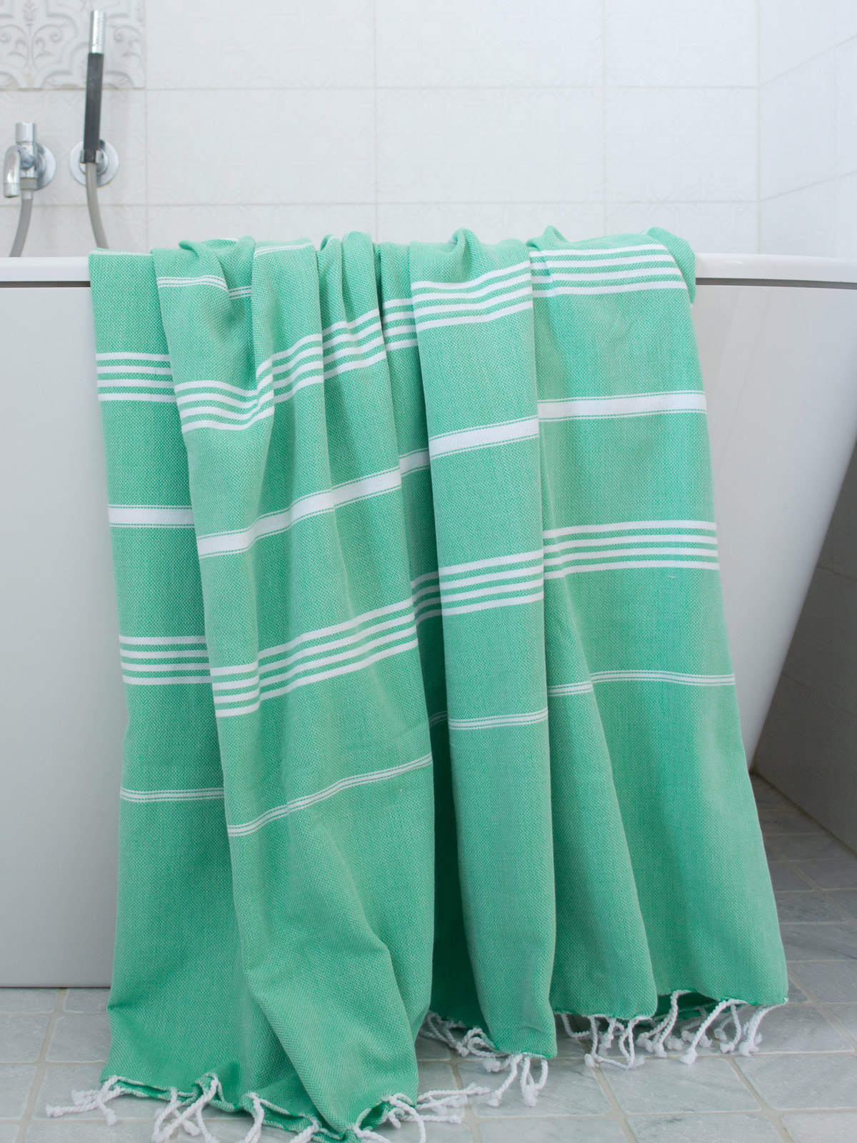 Hammamhåndkle XL - Jade/White - Linneas Hage