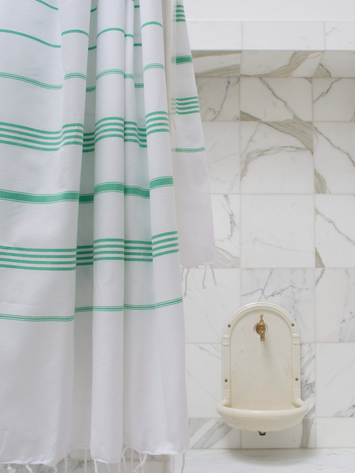 Hammamhåndkle XL - White/Jade - Linneas Hage