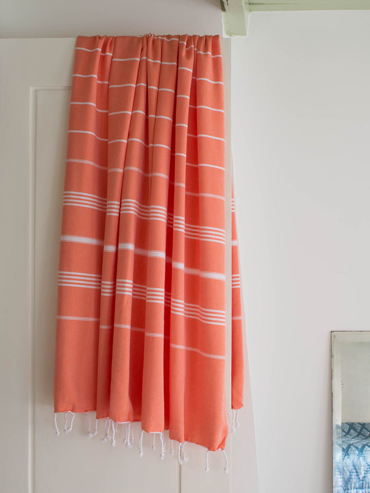 Hammamhåndkle XL - Mandarin/White - Linneas Hage