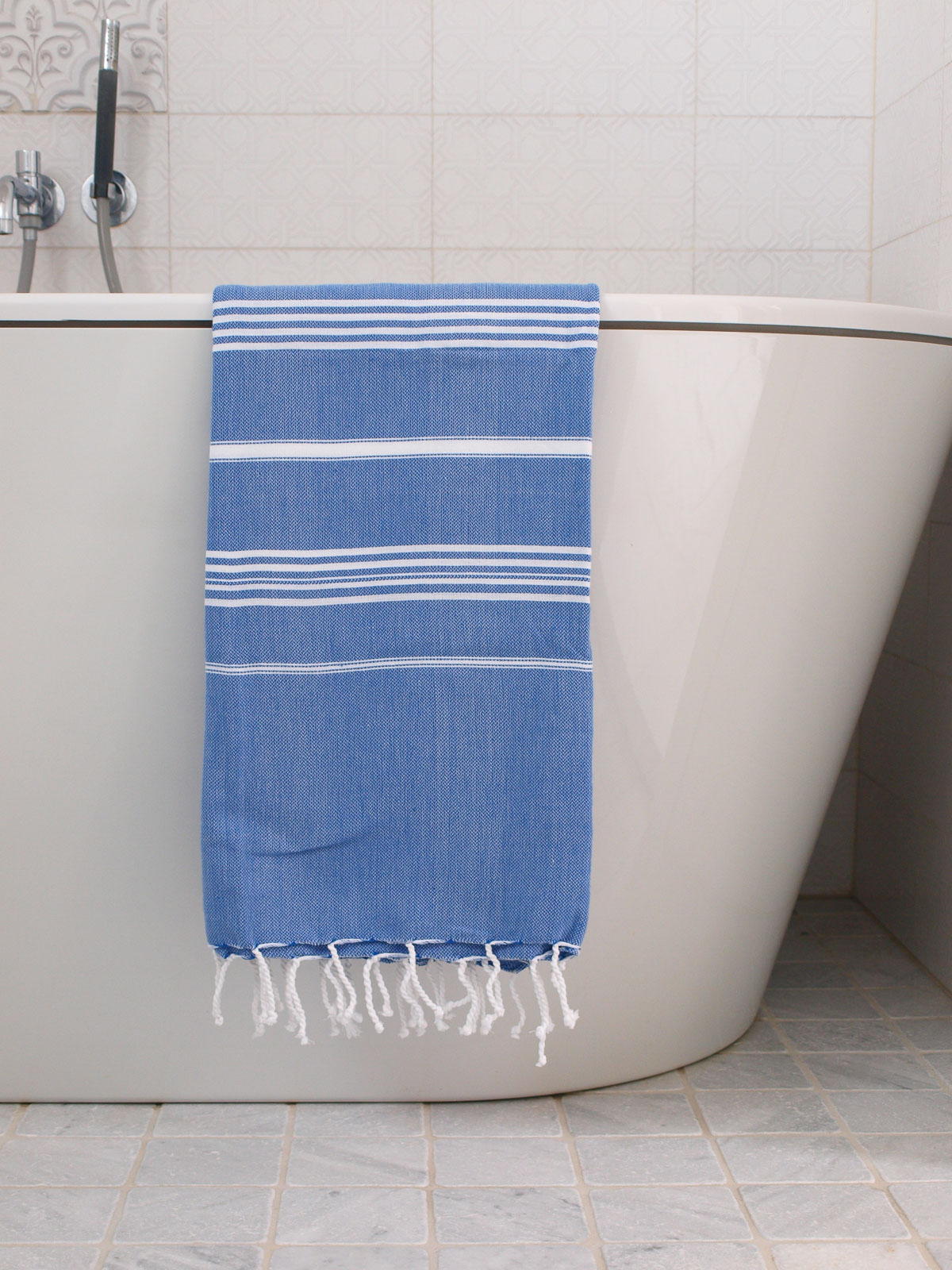 Hammamhåndkle M - Greek Blue/White - Linneas Hage
