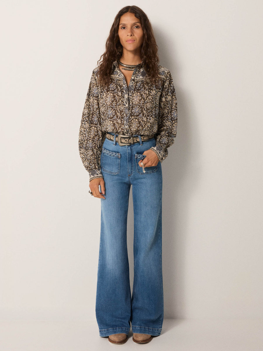 Amrit Skjorte - Madurai - Blue Orchid