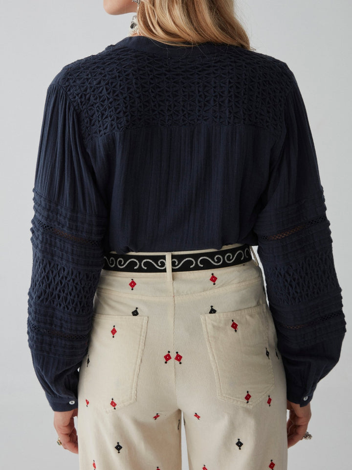 Angela Blouse - Meringe Garden - Navy