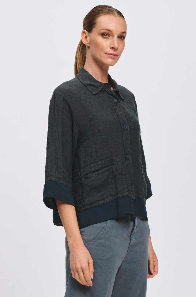 Skjortejakke - Blu Slate - Linneas Hage