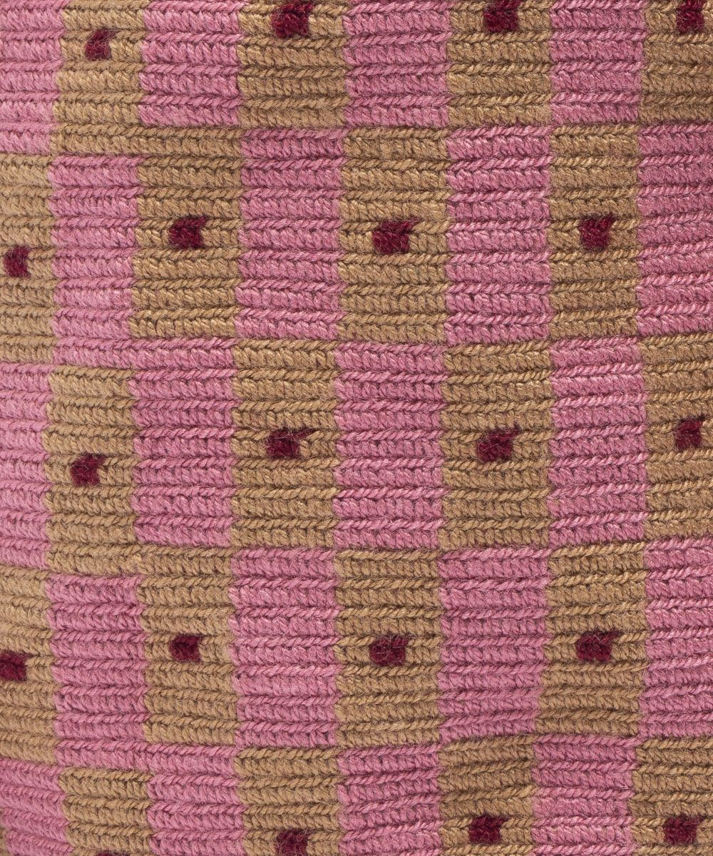 Wayuu Crossbodyveske M - Squid - Rosa/Beige