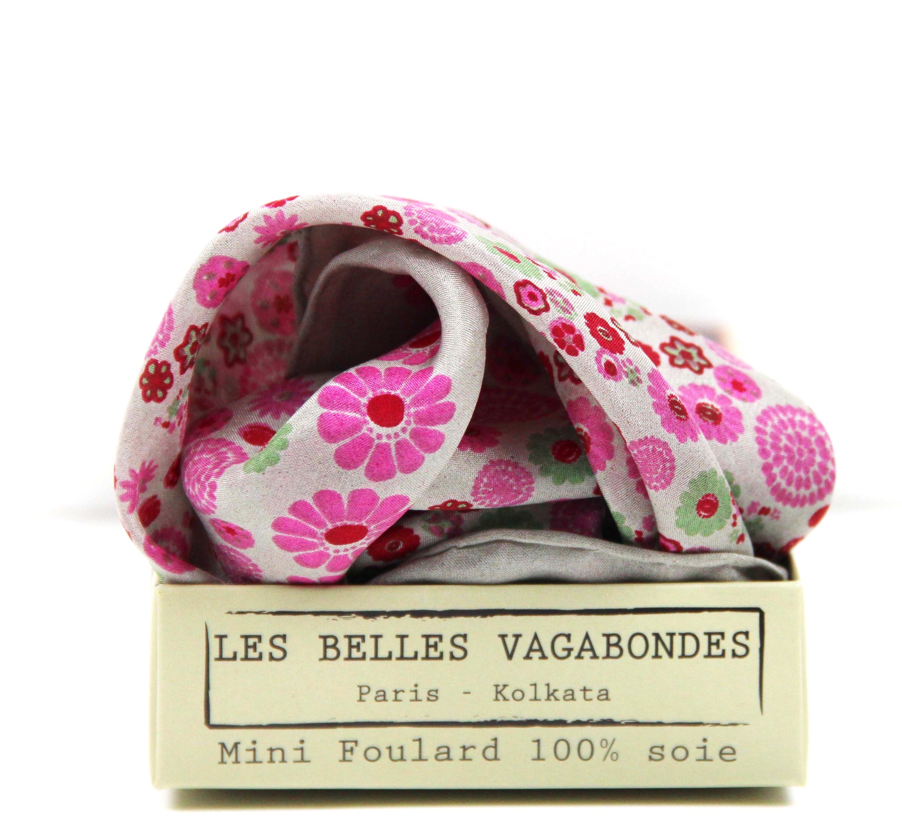 Mini silkeskjerf - Hanami - Fuchsia - Linneas Hage