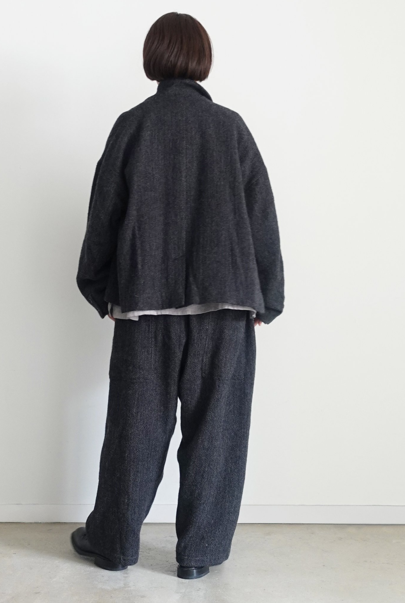 Herringbone Ullbukser - Black