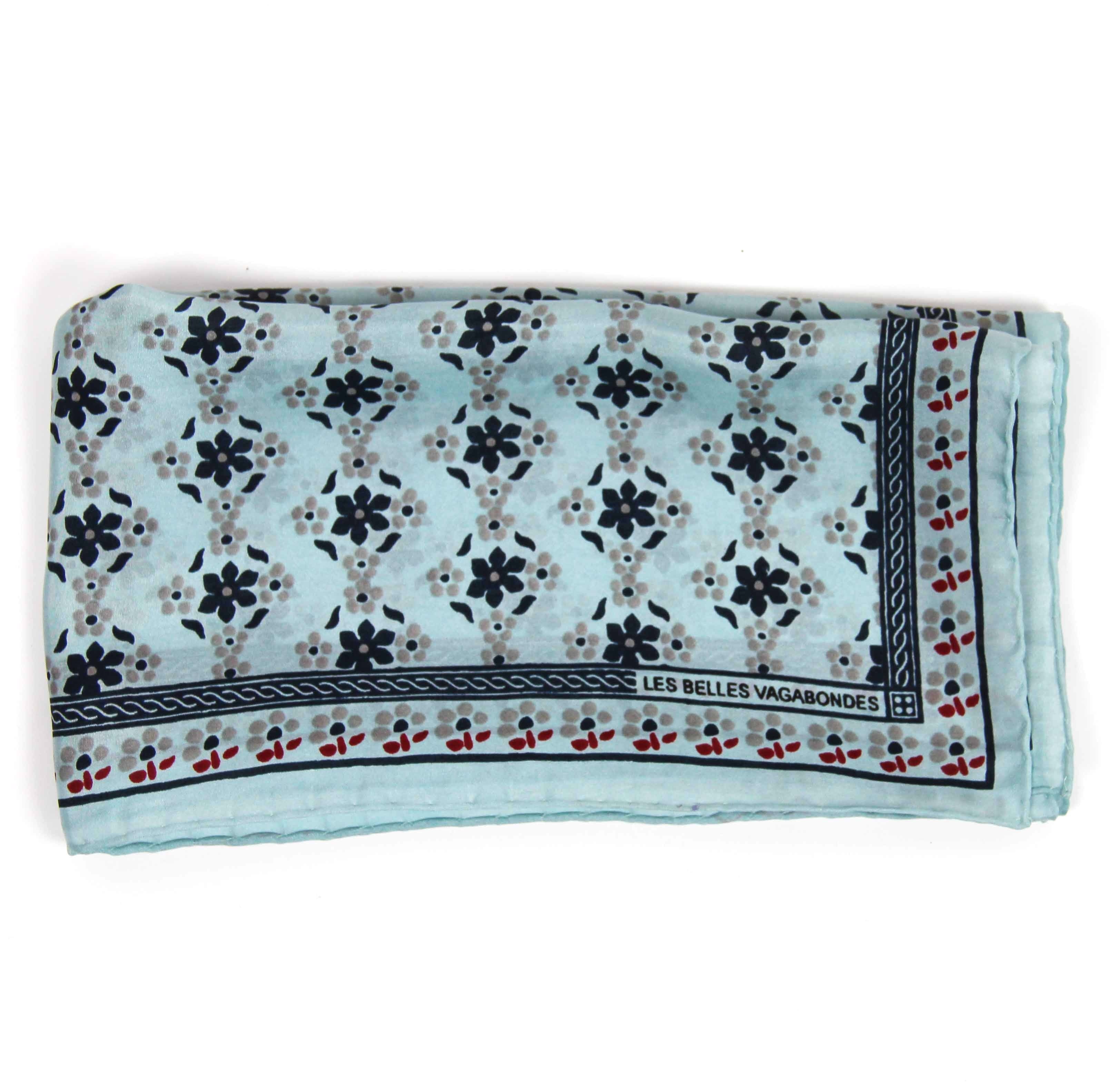 Mini silkeskjerf - Natasha- Bleue