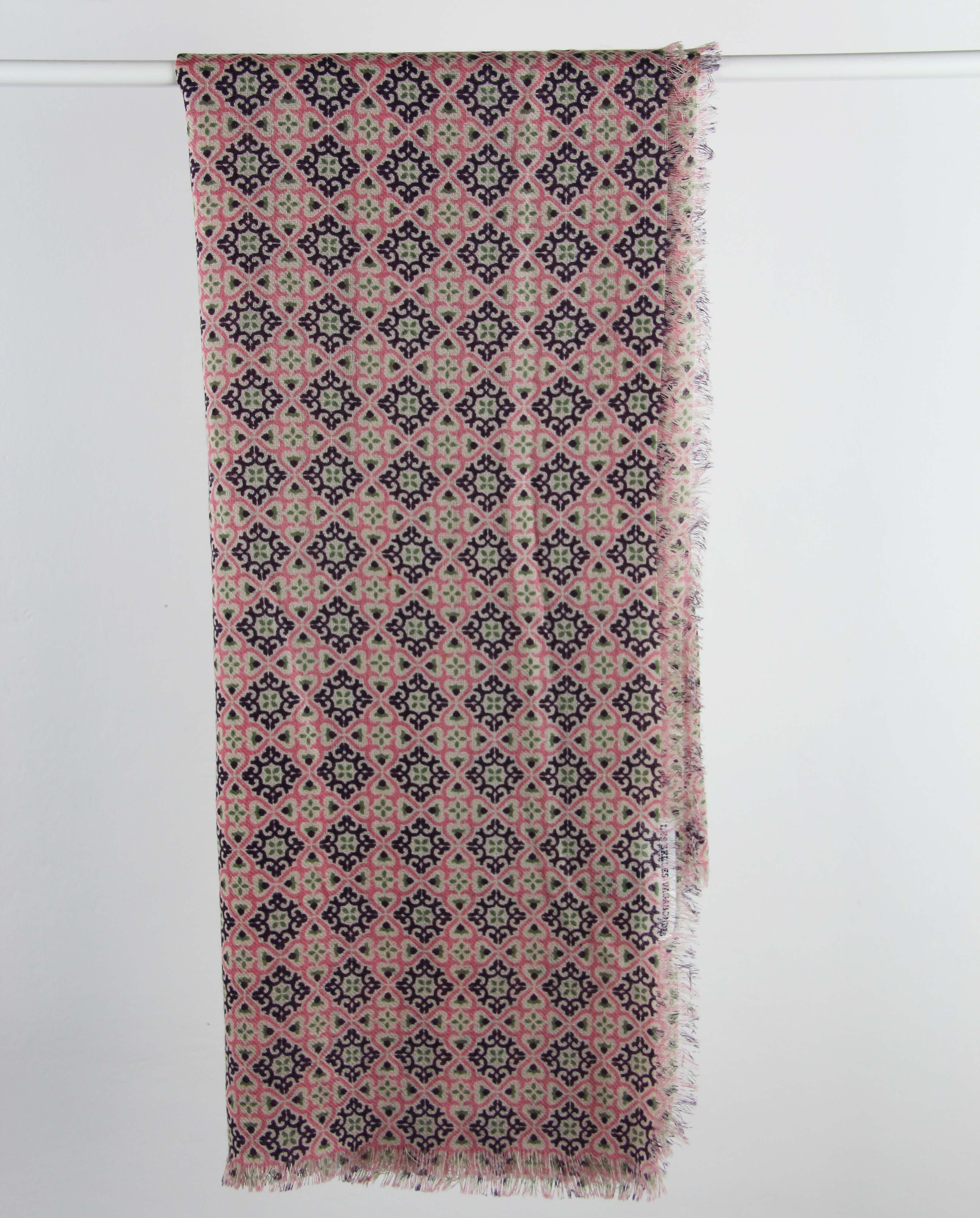 Lite Ullskjerf 100x100 - Lisbonne - Rose