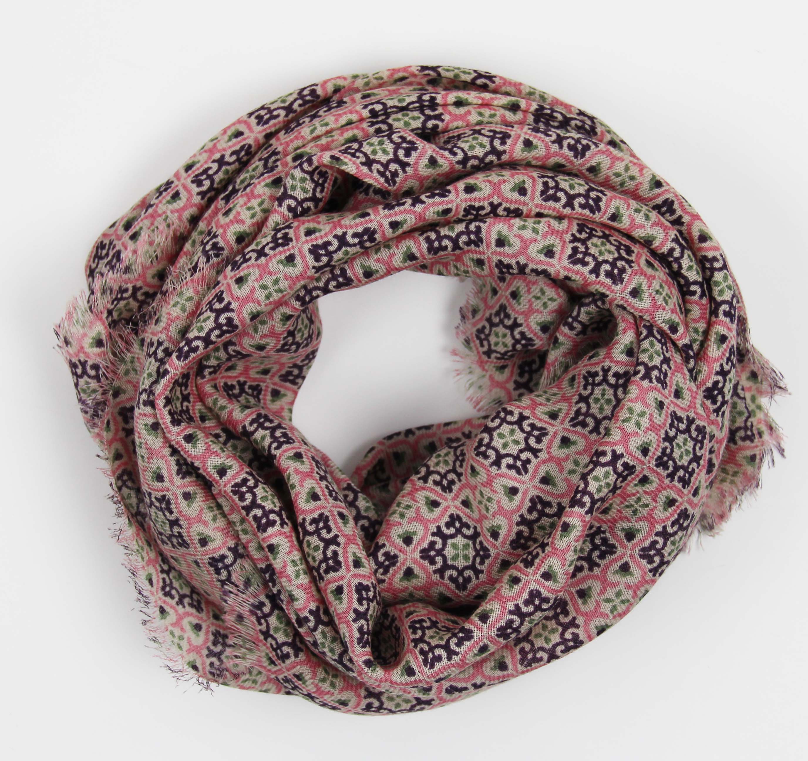 Lite Ullskjerf 100x100 - Lisbonne - Rose
