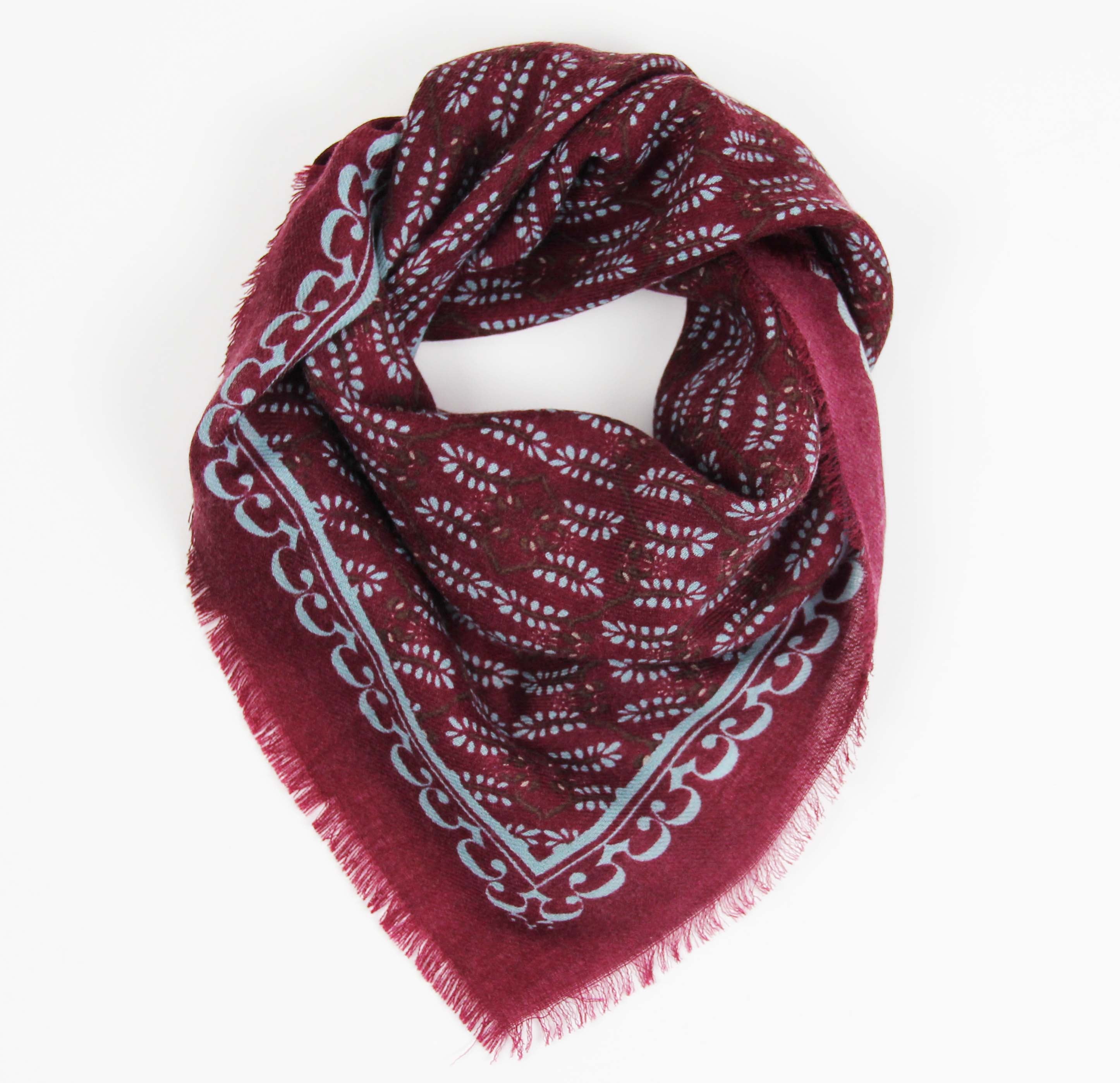 Trekantskjerf - Celeste - Bordeaux
