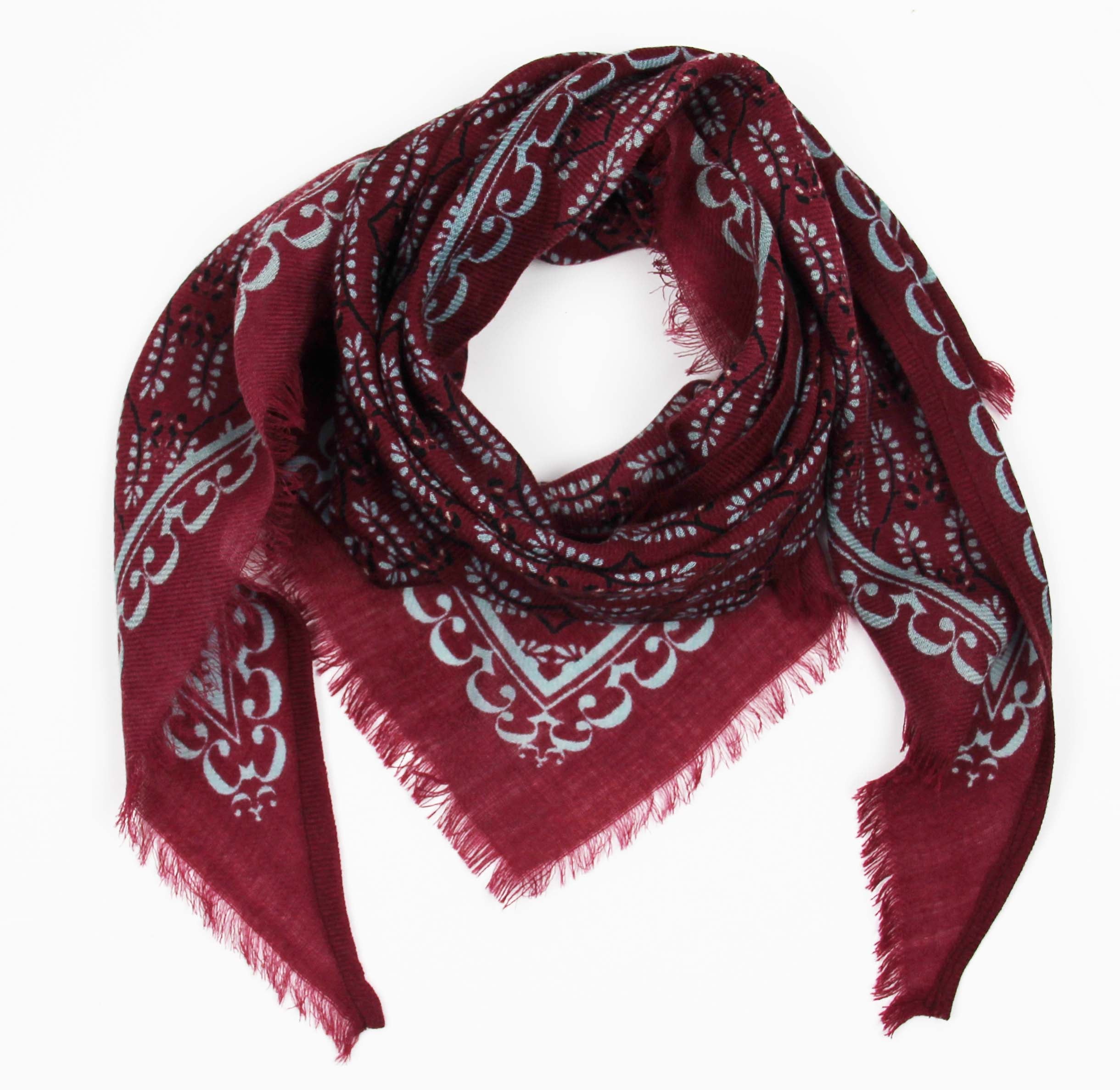 Trekantskjerf - Celeste - Bordeaux