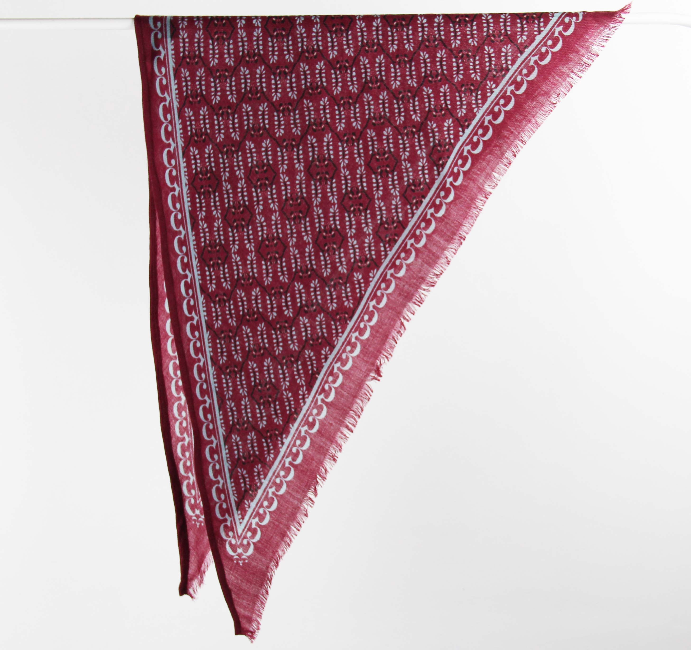 Trekantskjerf - Celeste - Bordeaux