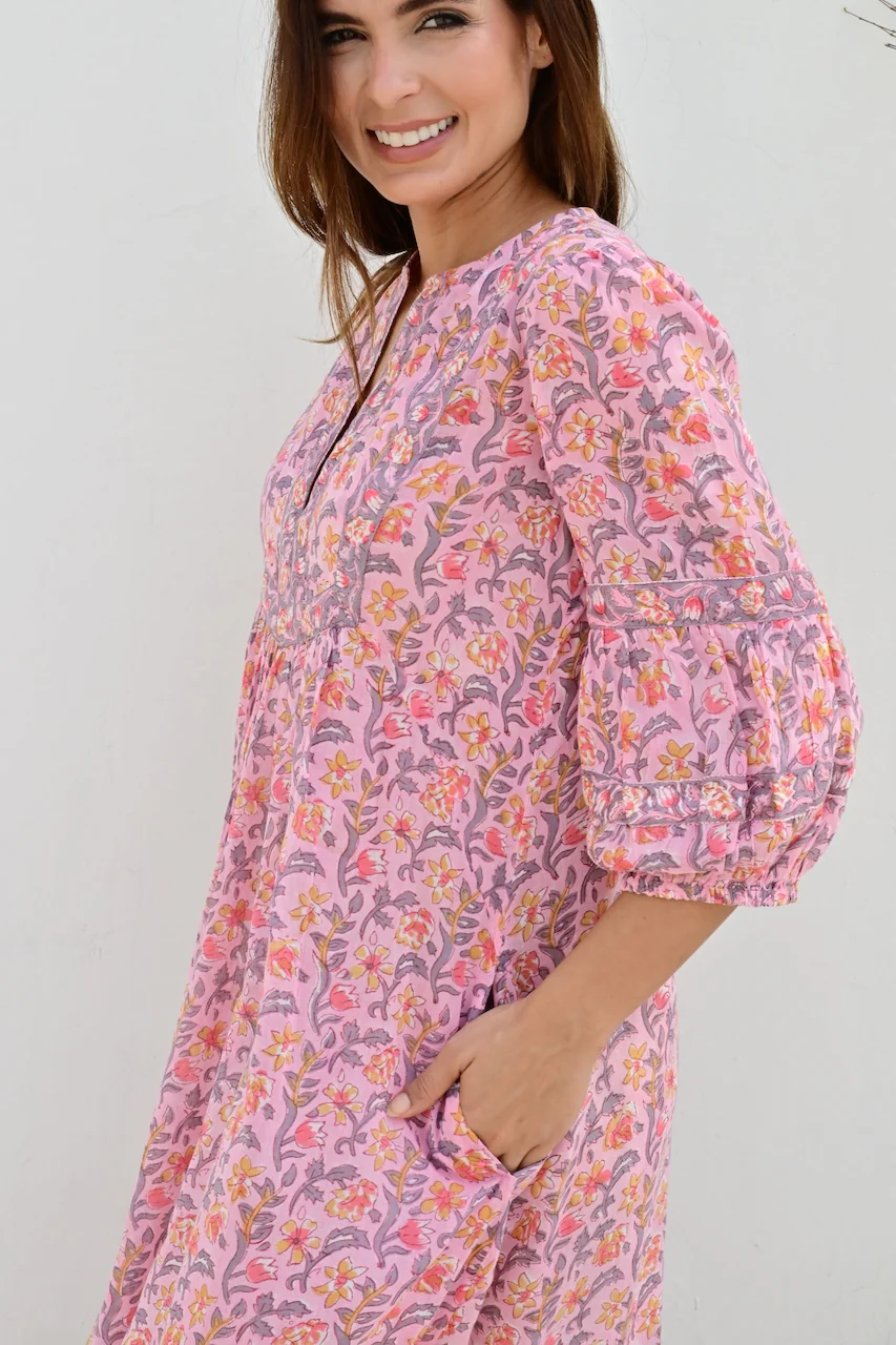 Villefrance Maxikjole - Pink - Linneas Hage