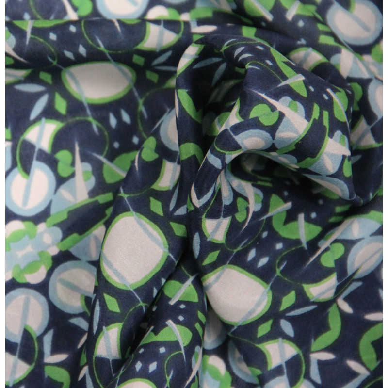 Mini silkeskjerf - Ephemere - Marine/Vert