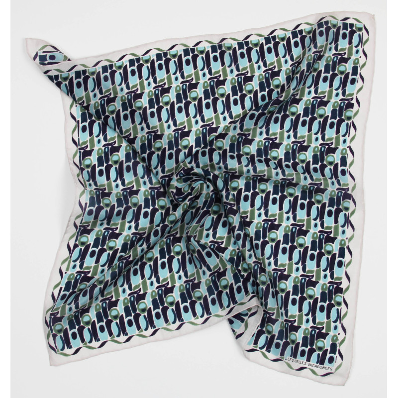 Mini silkeskjerf - Percussion - Bleu