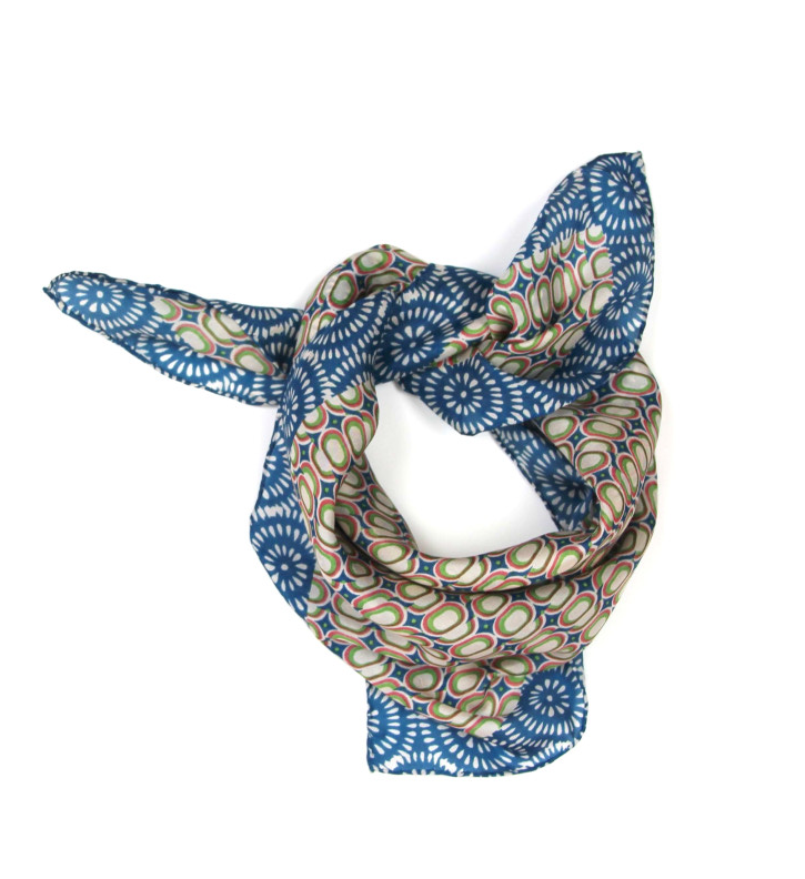 Mini silkeskjerf - Tempo - Bleu