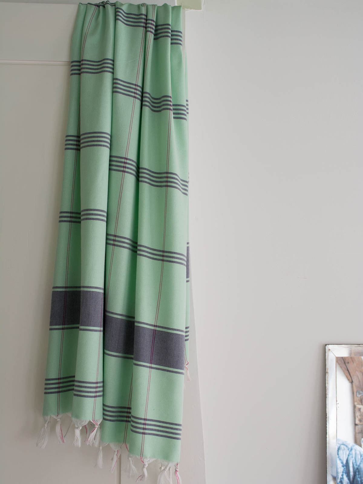 Hammamhåndkle L - Fresh Green/Dark Blue