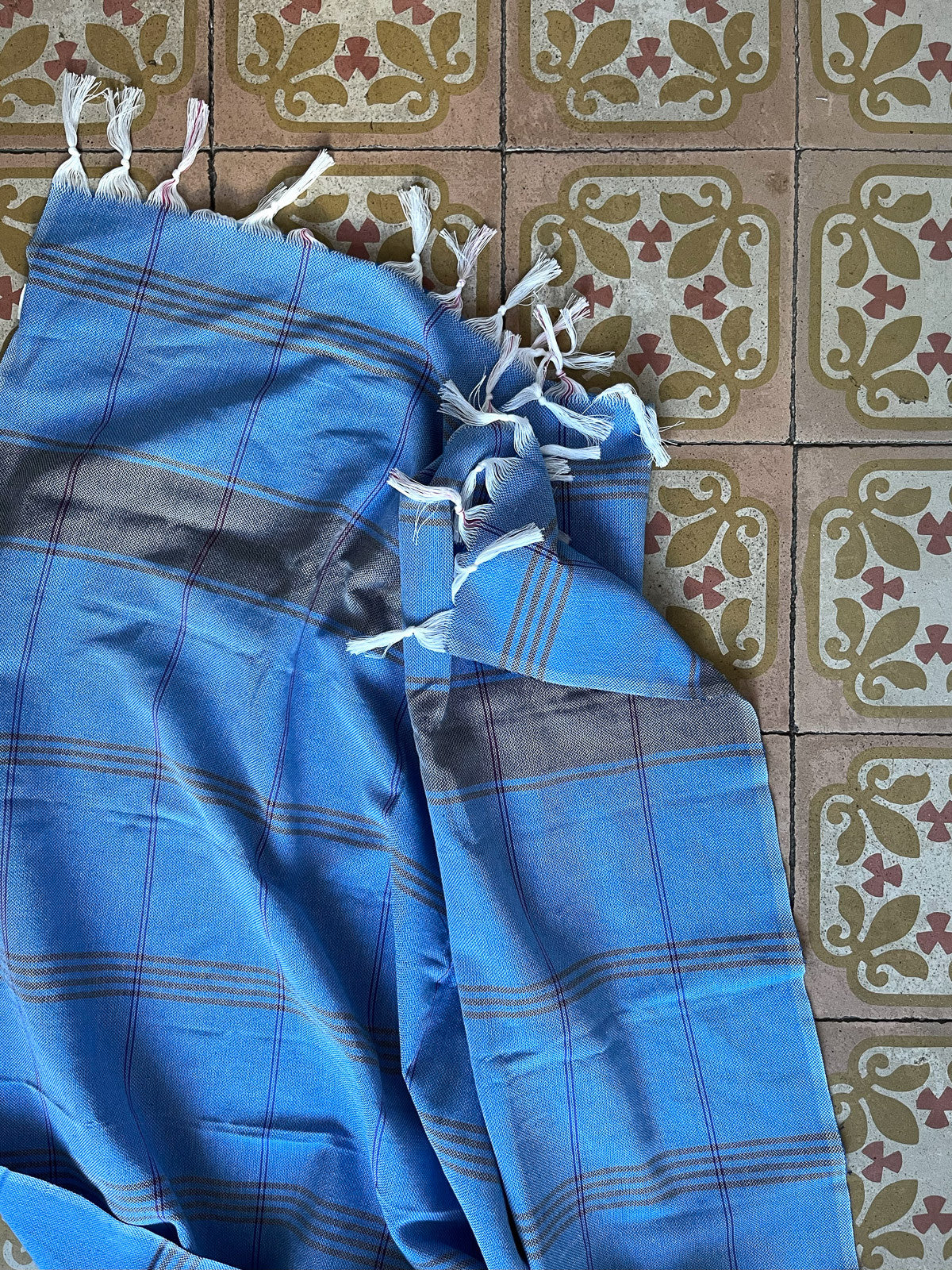 Hammamhåndkle L - Mediterranean Blue/Dark Blue