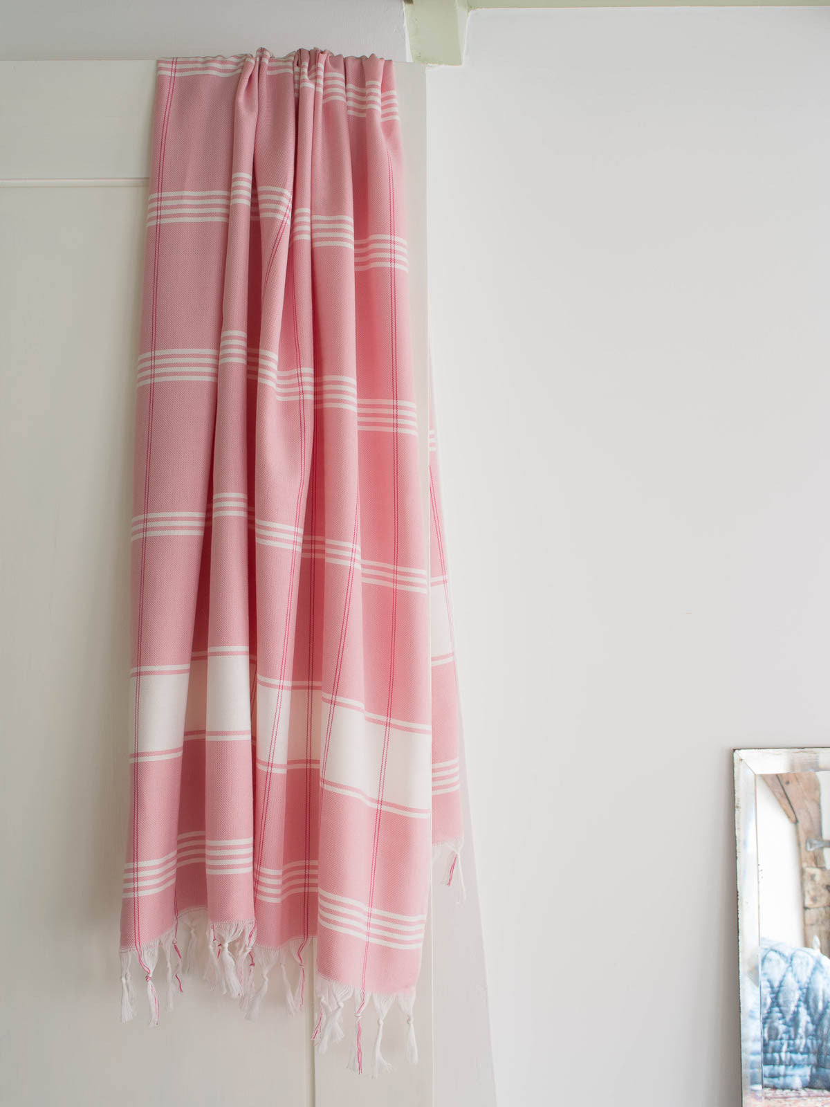 Hammamhåndkle L - Powder Pink/ White