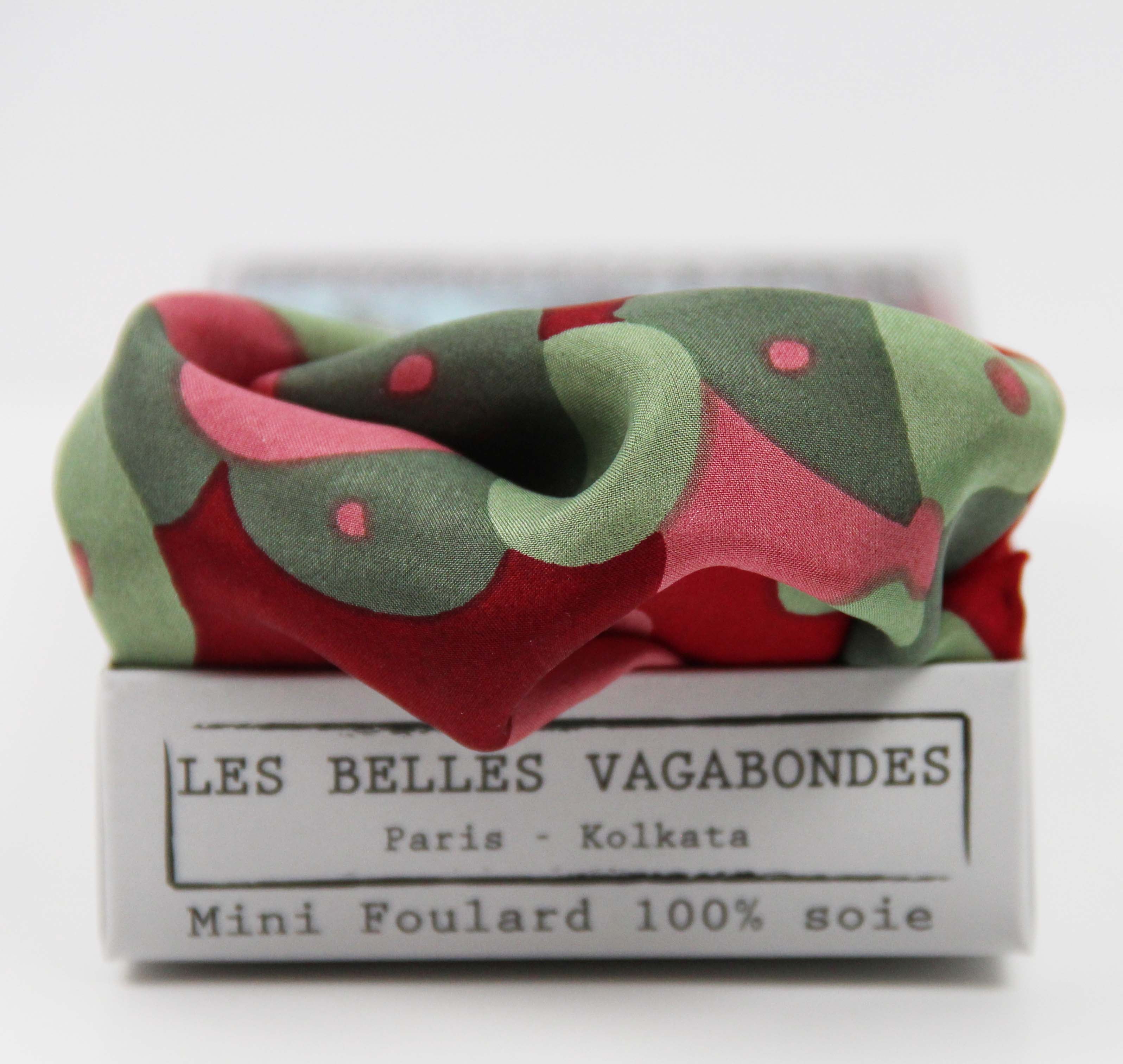 Mini silkeskjerf - Sakura - Rouge - Linneas Hage