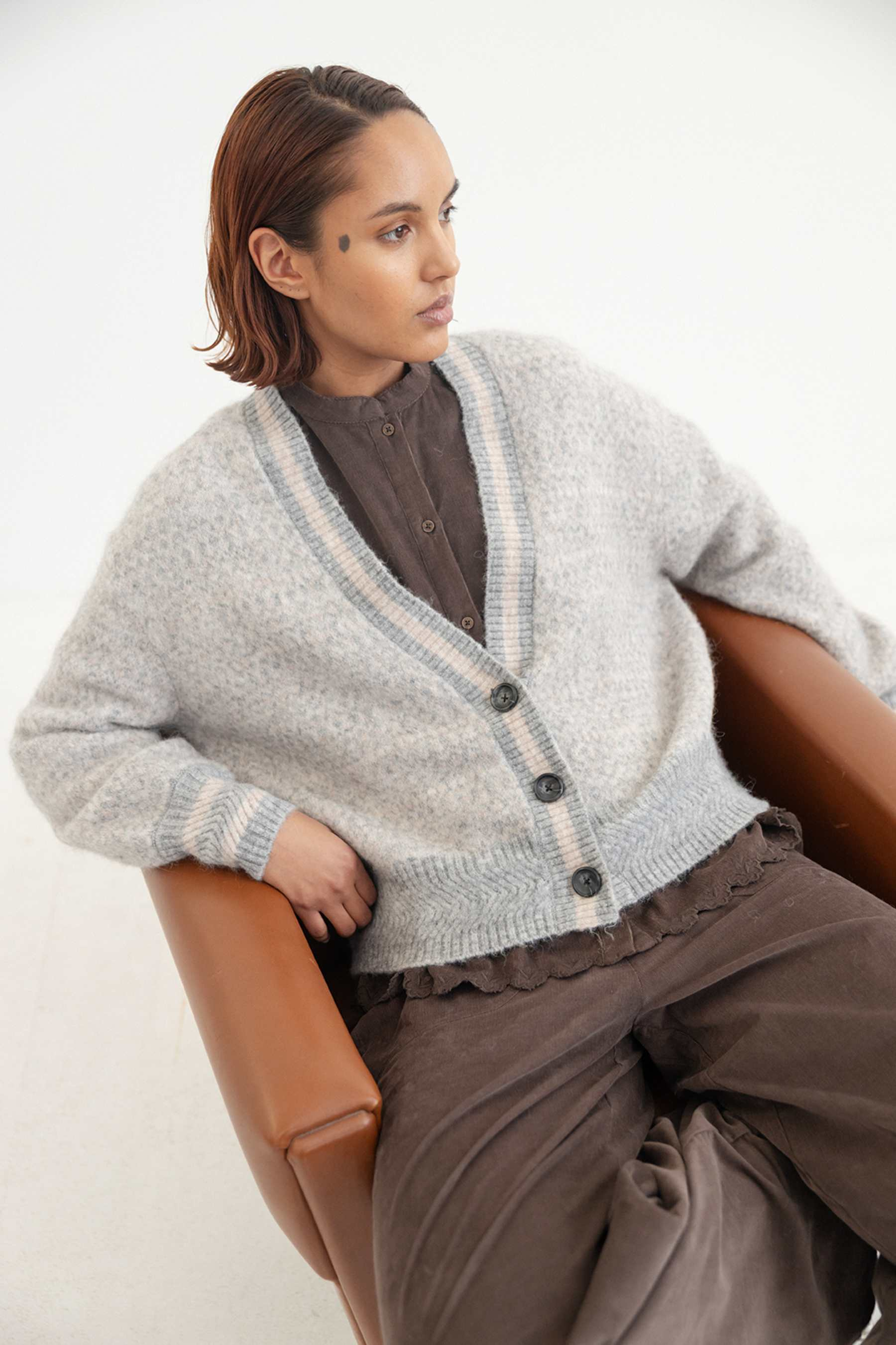 Nellie Cardigan - Grey Sand