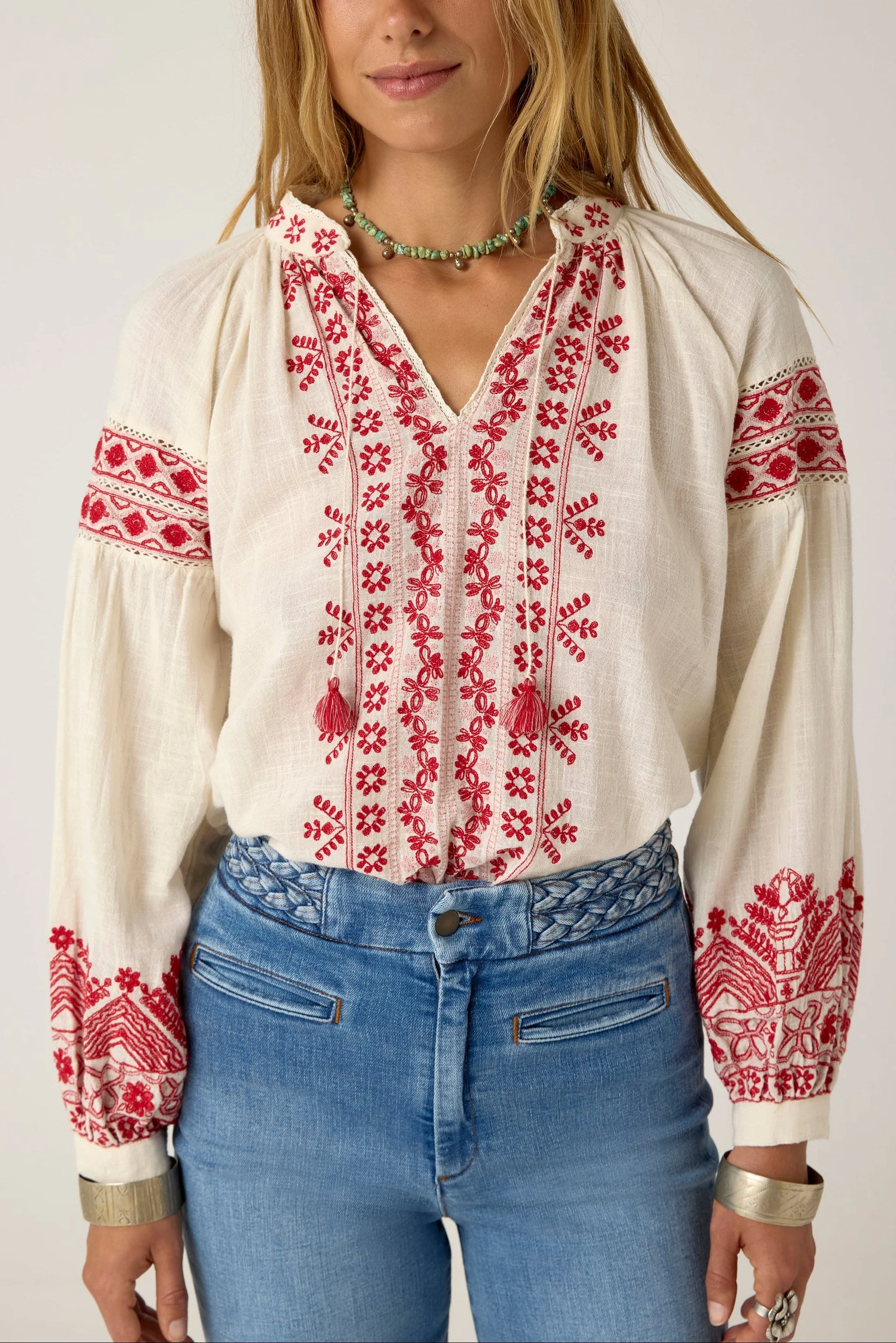 Antonella bluse - Red Poppy - Cranberry