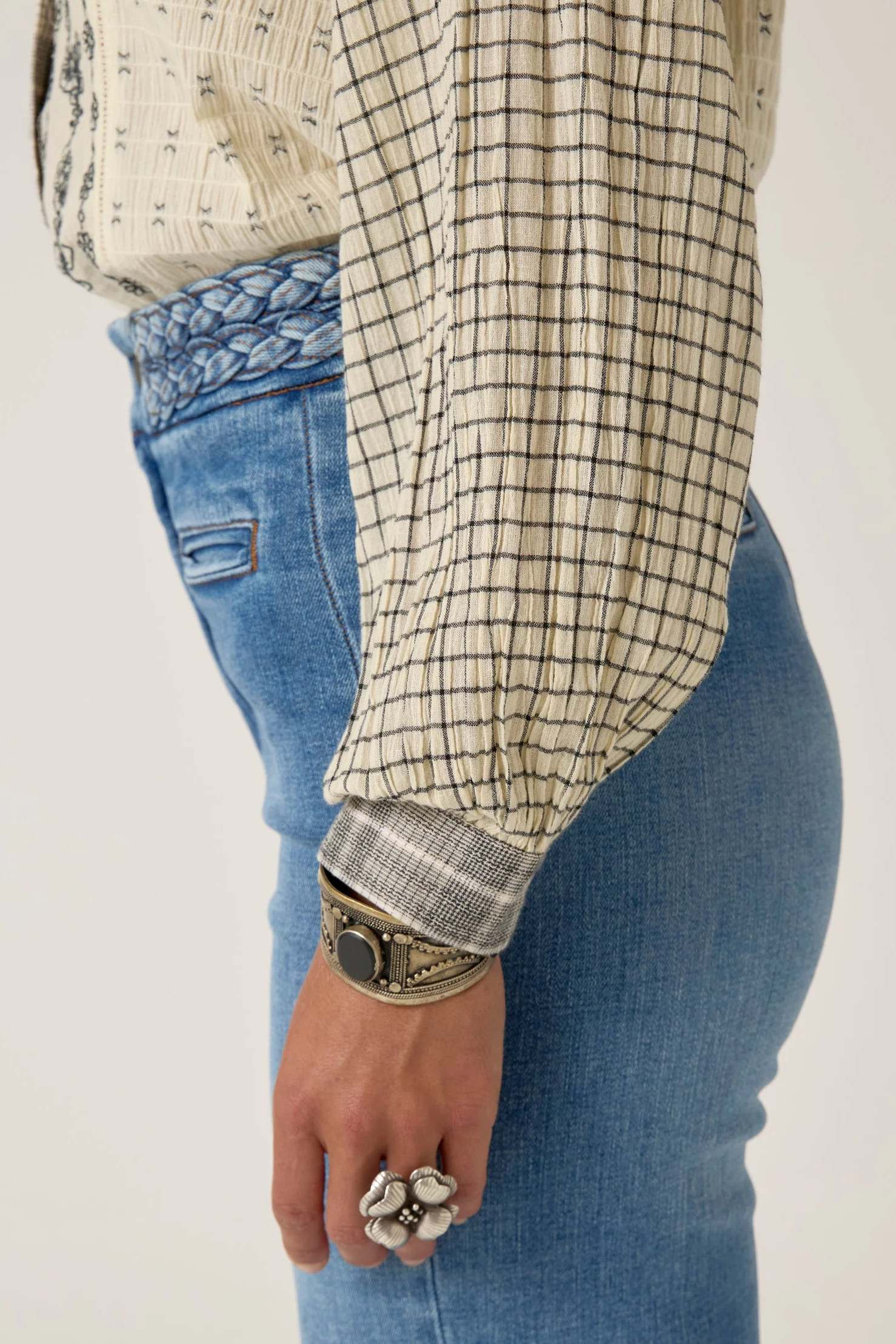 Noemi Bluse - Patchwork Notes - Ash