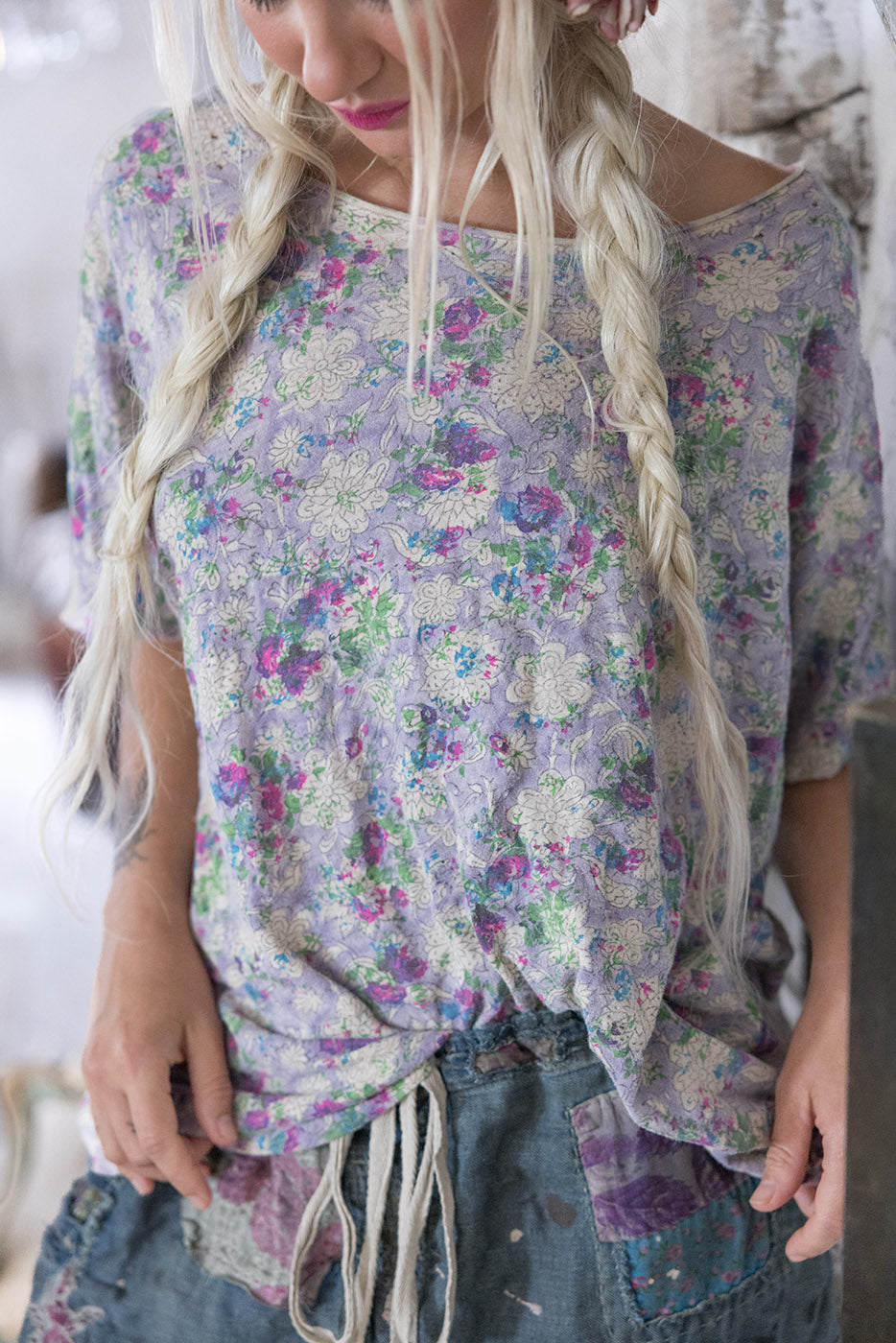 T-shirt - Floral Blockprint - Taza